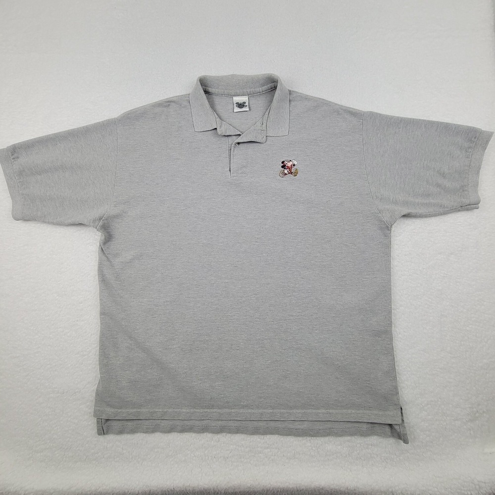 Vintage Disney Catalog‎ Embroidered Football Mickey Polo Shirt Mens XL Gray USA - Picture 3 of 9